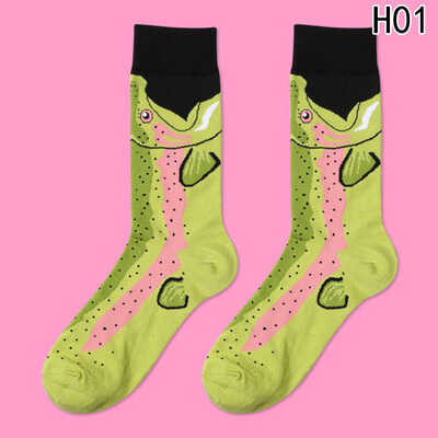 

Happy Grateful Cotton Creative Quality Musical Hop Socks Printed Note Beer Excellent Funny Men Long