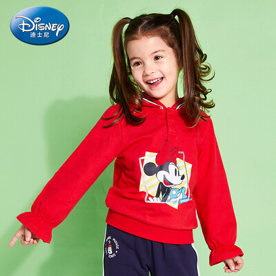 

Disney Disney self-employed childrens clothing girls small childrens knitted hooded sweater coat 2019 spring&summer new DA916680D01 bright red 120