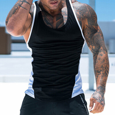 

Mens Casual Vest Tops Sports Fitness Work-Out Sleeveless Slim Fit Cotton Shirt