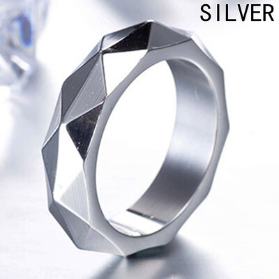 

Charming Fashion Men Cool Domineering Geometric Gold Silver Black Titanium Steel Band Index Finger Ring Jewelry Gifts