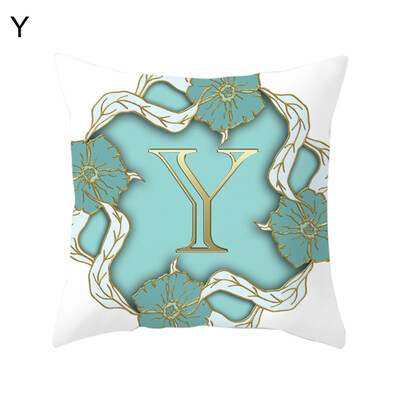 

English Letter Flower Pillow Case Cushion Cover Sofa Bed Car Cafe Office Decor