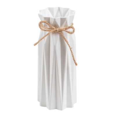 

1PC Plastic Origami Vase With Twine Portable Household Dried Flower Arrangement Container For Desktop Nordic Decoration