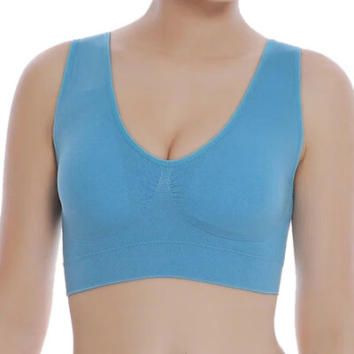

3XL Plus Size Women Lingerie Bra Padded Solid Color Wire Free Gathered Sports Underwear Breathable Sleep Bra