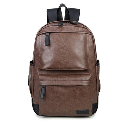 

Men Pu Leather Backpack Large Capacity Travel Bag Laptop Backpack School bag