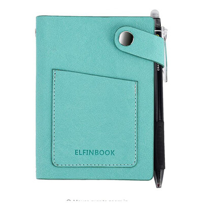 

Elfinbook Mini Smart Reusable Erasable Faux Leather Notebook Paper Notepad Diary Journal Office School Travelers Drawing Gift