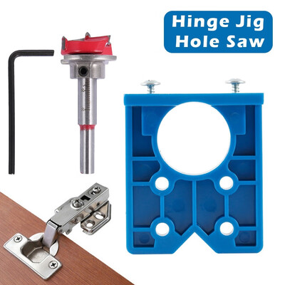 

Hinge Hole Drilling Bit Jig For 35mm Concealed Cabinet Hinges Mounting Plates