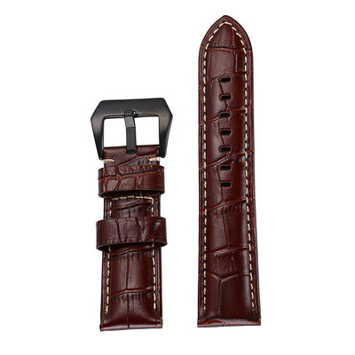 

〖Follure〗Calf Leather Padded Replacement Watch Band Buckle Wrist Band Strap 26 MM