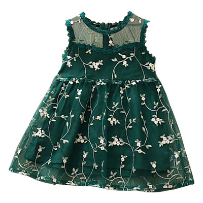 

vintage Baby Girls Dress Flower Lace Hollow Princess Kids Dresses for Girl Princess Summer Girls Party Frocks Children Clothing
