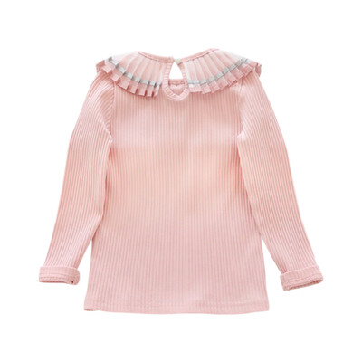 

Autumn Baby Girl T-Shirts Cute Long Sleeve Solid Pattern T-Shirts Kids Tops T-Shirts Casual Blouse