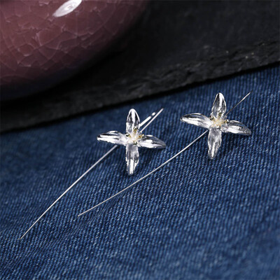 

Elegant Silver Lotus Flower Leaf Alloy Drop Dangle Hook Earrings Women Jewelry