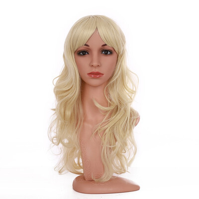 

Long Full Wig with Bangs Ombre Natural Wave Heat Resistant Synthetic Wig Dyeing Color Curly Wavy Cosplay Wigs Costume Dress