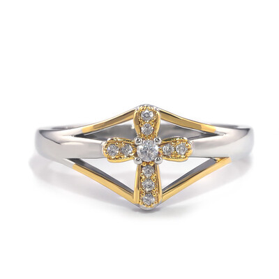 

6 Styles 925 Sterling Silver Cross Diamond Ring