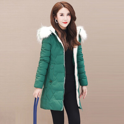 

Tailored Fashion Women Outerwear Long Sleeve Zipper Tops Hooded Button Cotton-padded Coat