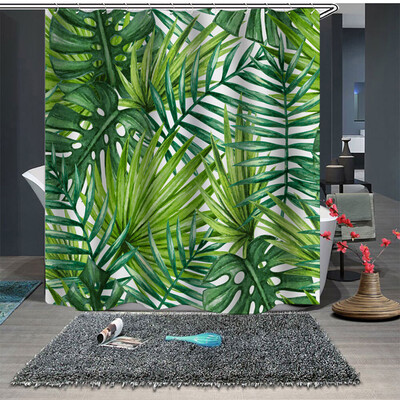 

Gobestart Popular Waterproof Shower Curtain With 12 Hooks Printed Bathroom 180x180cm