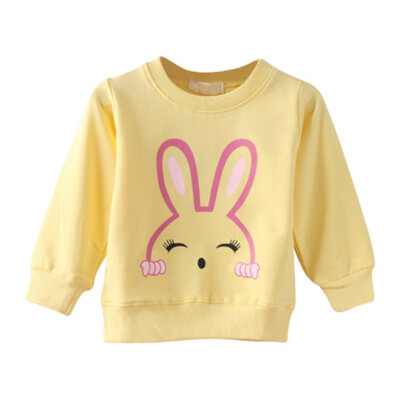 

Girl Tops Spring Autumn Baby Rabbit Cotton Long Sleeve T-shirt Children Clothes Kids Long Sleeve Tops Tees Blouse For Girls