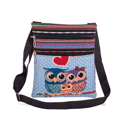 

Multi-Style Durable Sturdy Embroidered Owl Leisure Fashion Canvas Shoulder Bag