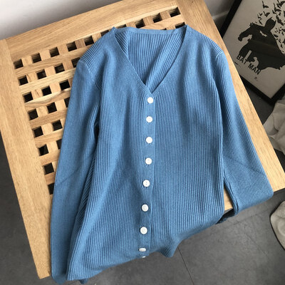 

2019 Women Cardigans Sweater Fashion V neck Solid Knitwear Single Breasted Casual Knitted Cardigan Outwear Women Winter Coat