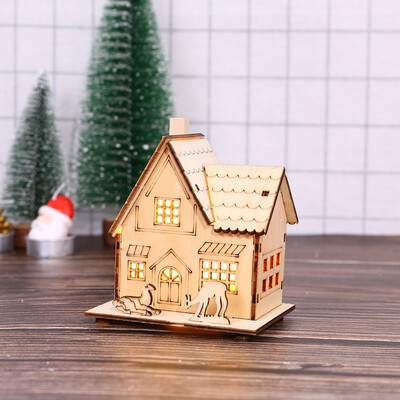 

Siaonvr Small Wooden LED House Lighted Cabin For Party Wedding Decoration Christmas Toy