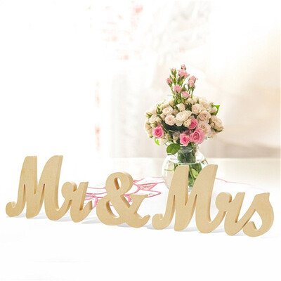 

3pcsset mr mrs wedding Wooden Signs DIY Party Decoration Gold Powder MR & MRS Letter Ornaments