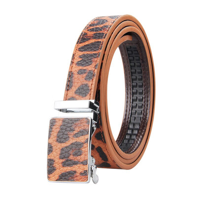 

Womens Automatic Buckle Genuine Leather Ladys Ratchet Holeless Belt Business High Quality Womens Real Belt for Pants