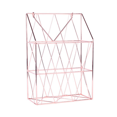 

Toponeto Wall Hanging Storage Basket Net Iron Storage Holder Magazine Newspaper Organizer