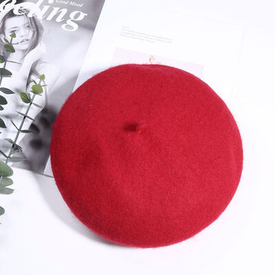 

New beret women autumn&winter Korean version of the Japanese soft sister British painter hat woman sweet cute bud hat set