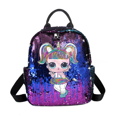

Fashion Sequin Pu Shoulder Bag Children Bag School Backpacks
