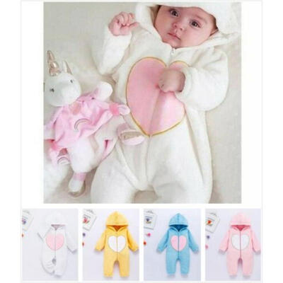 

Newborn Infant Baby Boys Girls Romper Hooded Jumpsuit Bodysuit Outfits Clothes