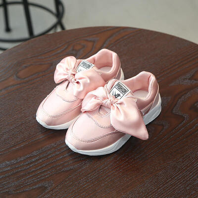 

2019 Spring Summer Baby Shoes Girl Princess Big Bow Soft Soled Flats Anti-Slip Kids Pink Red Green Flats Party Shoes