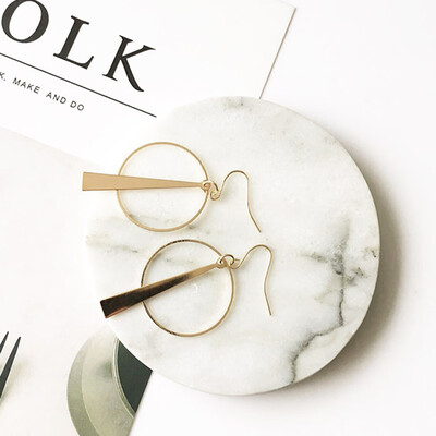 

Geometry Round Pendant Earrings Hanging Vintage Earrings Jewelry