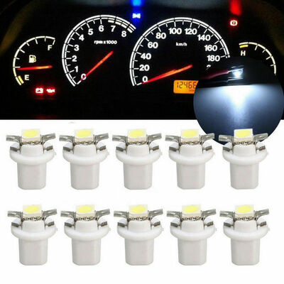 

10pcs T5 B85D Universal Car Gauge LED Instrument Panel Light Bulb White 12V