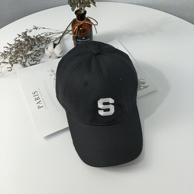 

New Korean -letter rice white soft-top crooked duck-tongue Cap Baseball hip-hop cap for European&American trendy couples