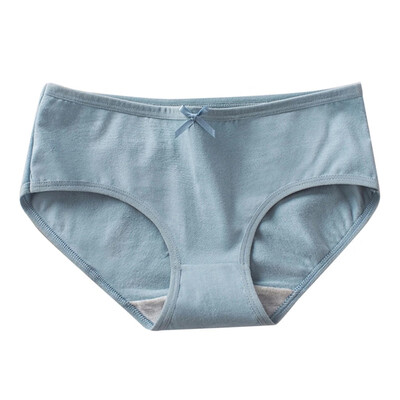 

Cotton Women Panties Solid Color Underwear Ladies Middle Waist Bow Girl Briefs Lingerie s Drop Shipping