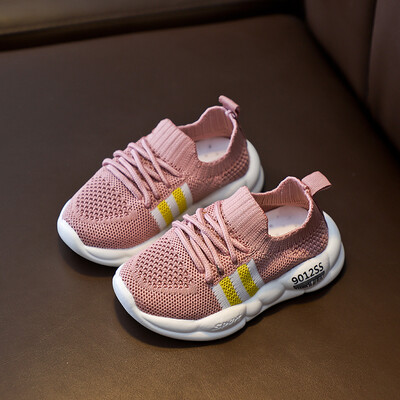 

Baby Boys Girls Breathable Anti-Slip Striped Print Socks Shoes Sneakers Toddler Soft Soled Walking Shoe 1-55Y