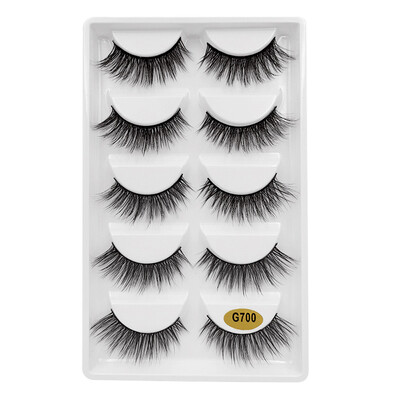 

Gobestart 5 Pair 3D Natural Thick False Fake Eyelashes Eye Lashes Makeup Extension