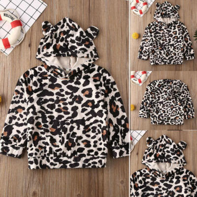 

Toddler Baby Boy Girl Kids Hooded Leopard Bodysuit Autumn Winter Outfit Clothes