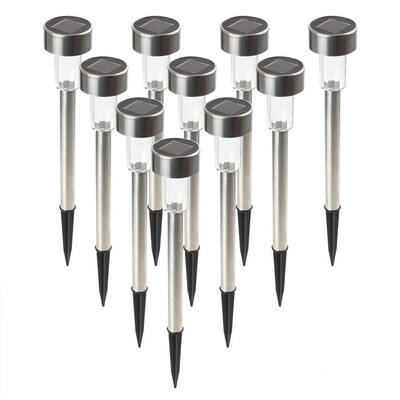 

Siaonvr 12PCS Garden Outdoor Stainless Steel LED Solar Landscape Path Lights Yard Lamp