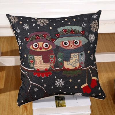 

bveteeOwl Cotton Cushion Covers Sofa Cushion Cases Cotton Linen Cushion Decorative Pillows Pillow Cover CoussinNo Inner