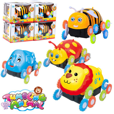 

Tailored 12 Wheels Electric Dumpers Car Animal Shape Stunt Toy Novelty Gift For Children