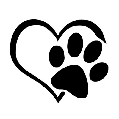 

Decal Car Window Bumper Wall Sticker Pet Paw Print With Heart Dog Cat Vinyl Wallpaper Wall Sticker Decor For Home