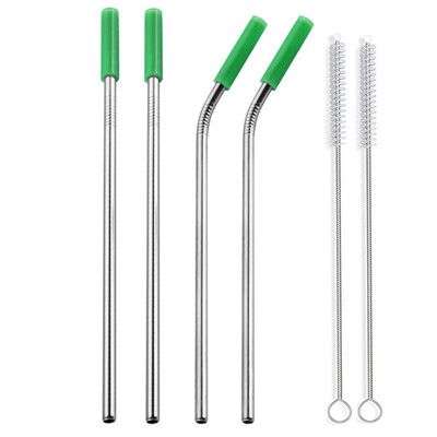 

Toponeto Reusable Stainless Steel Metal Drinking Straws With Cleaning Brushes