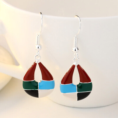 

Trendy Water Drop Earrings For Women Vintage Colorful Wedding Party Earrings Jewelry Gift