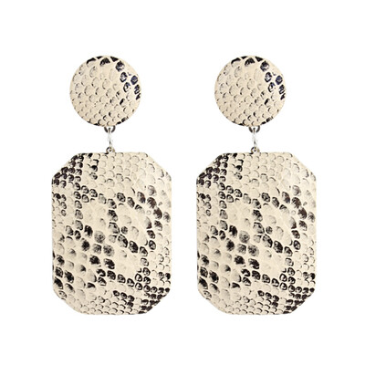 

Retro Exaggerated Leopard Geometric Snake Skin Pattern Earrings