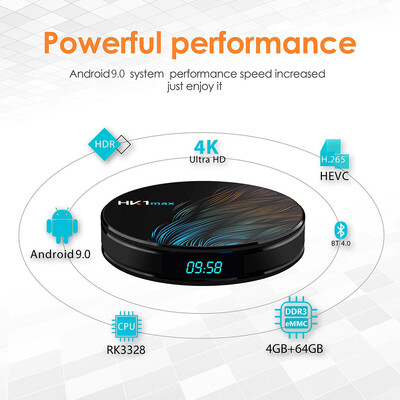 

HK1max Android 90 Smart TV Box RK3318 Quad Core 64bit 4GB 64GB UHD 4K Media Player VP9 H265 24G 5G WiFi BT40 Display Scree