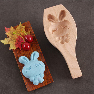 

Toponeto Flower Shapes Handmade Environmental Wooden Mooncake Mold for Ice Making