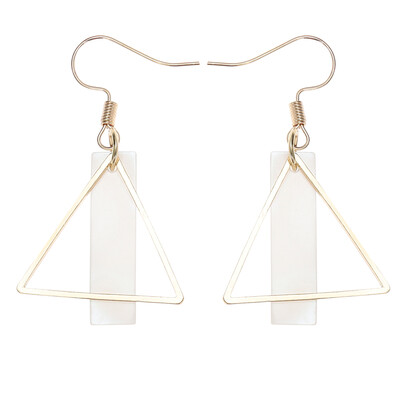 

Fashion Wild Shell Geometric Earrings Simple Triangular Round Earrings Female Jewelry Accessories
