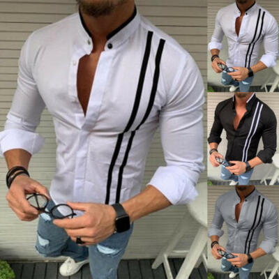 

Fashion Mens Luxury Casual Stylish Slim Fit Long Sleeve Casual Dress Shirts Tops