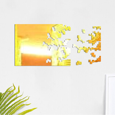 

Toponeto Mirror Wall Sticker Rectangle Square Self Adhesive Room Decor Stick On Art BK