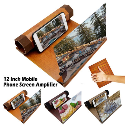 

Willstar 12 Inch Mobile Phone Screen Amplifier With Wood Grain Stand Anti-Radiation