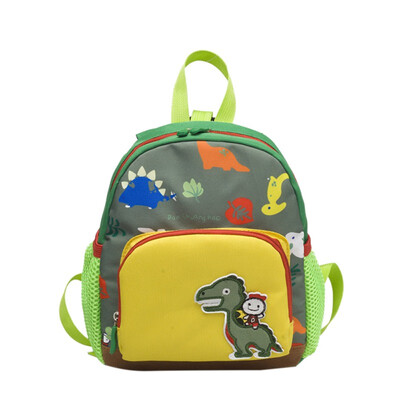 

Cute Baby casual shoulder teenager fashion Boy Girl Cartoon Dinosaur Backpacks Toddler Canvas Preschool Anti-lost Bags
